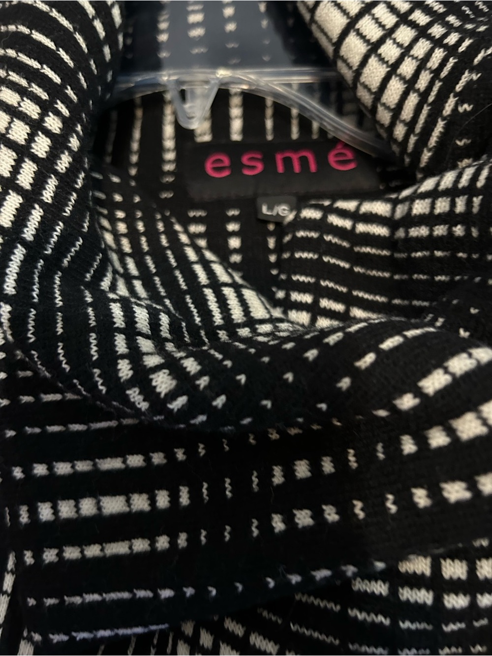 Vintage ESME Black & White Plaid Women’s Coat - Picture 3 of 4